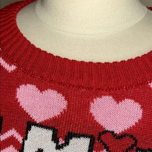 Peanuts Red and Pink Snoopy Heart Sweater - Picture 3 of 7
